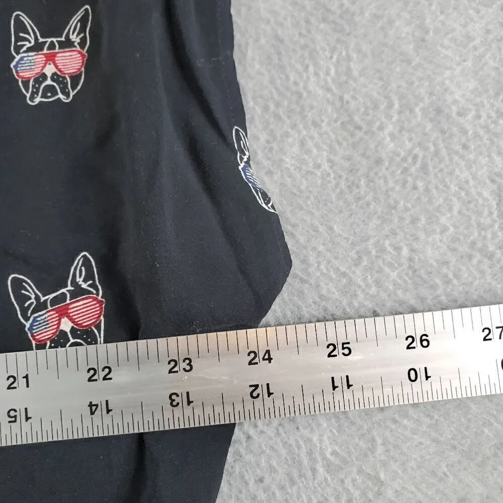 Torrid Top Womens Large Black Blouse French Bulldogs Sleeveless Button Front - Picture 4 of 10